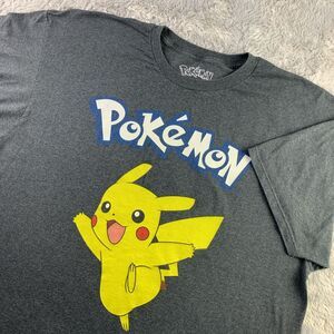 Pokemon Shirt Mens 2XL Gray Yellow Pikachu Nintendo Short Sleeve Video Games